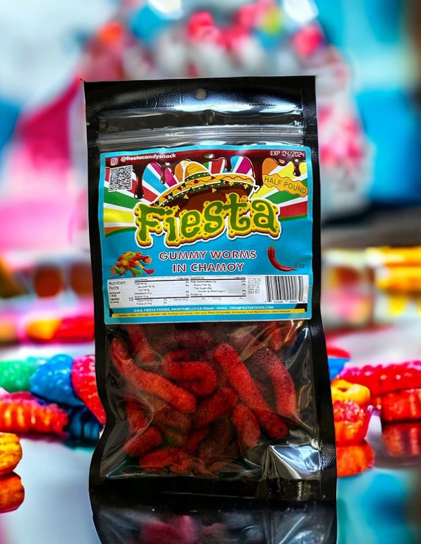 Fiesta Candy Gummy Worms with Chamoy