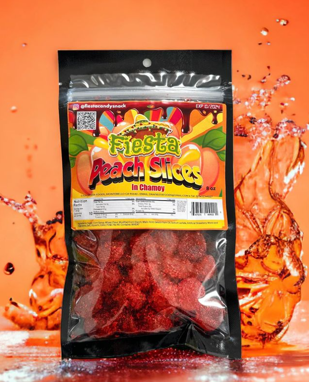 Fiesta Candy Peach Slices with Chamoy