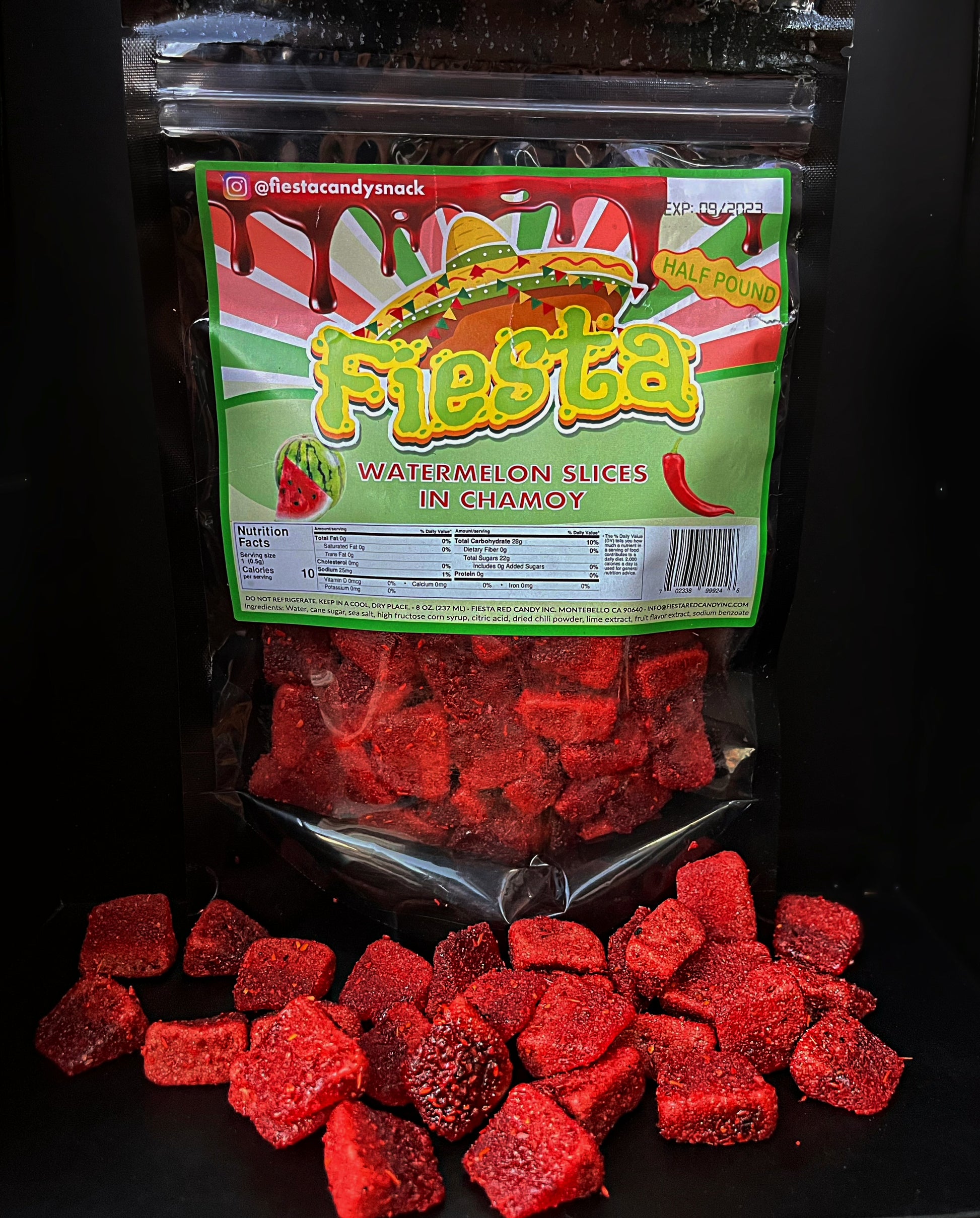 fiesta candy snack watermelon slices in chamoy
